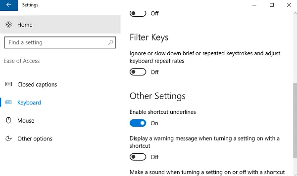 Underline & Highlight Menu Shortcut Keys in Windows 10