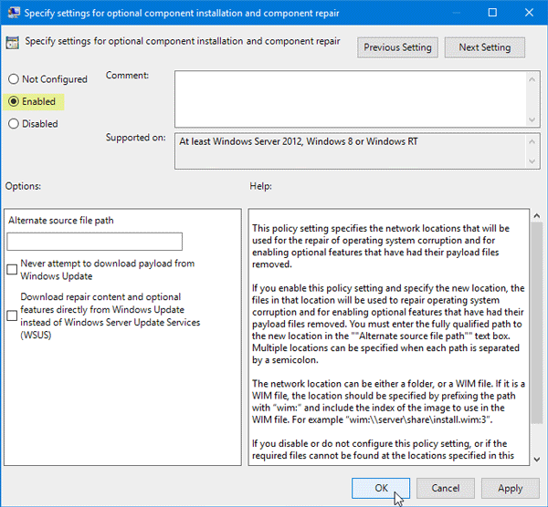 Windows couldn’t complete the requested changes, Error code 0x800F081F