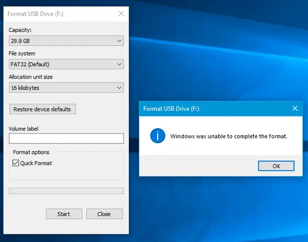 reformat external usb drive windows 10