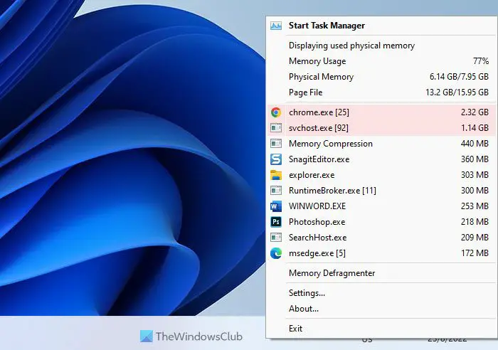 MemInfo is a Real-time Memory & Page file Usage Monitor