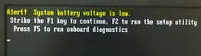 system battery is low