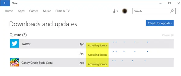 Acquiring License error in Windows Store