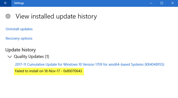 failed to install windows 10 version 1709 failed to install windows 10 version 1709