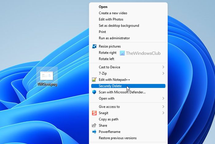 Erase files and folders securely with DeleteOnClick for Windows 11/10