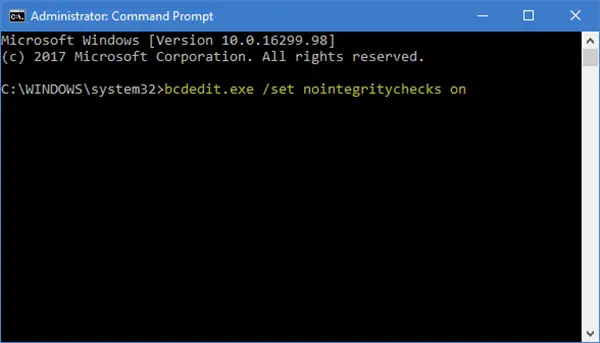 windows 10 driver signature disable permanently