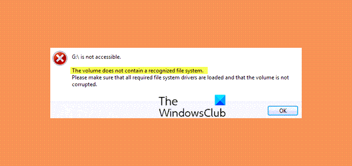 The-volume-does-not-contain-a-recognized-file-system