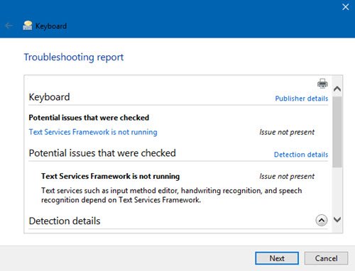 keyboard troubleshooter