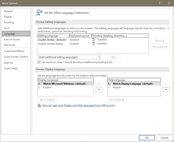 Change Language in Microsoft Office