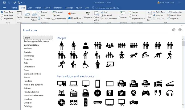 Convert SVG icons to Shapes using Word
