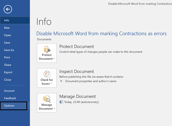 Stop Microsoft Word from marker Contractions equally errors English has perish a routine linguistic communication for delineate of piece of job concern together with administrative communications Stop Microsoft Word from marker Contractions equally errors