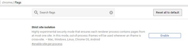 Strict Site Isolation chrome