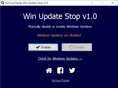 NoVirusThanks Win Update Stop