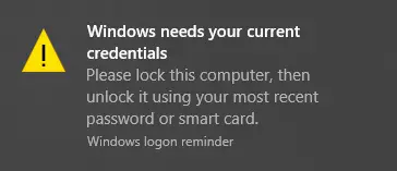 Windows needs your current credentials