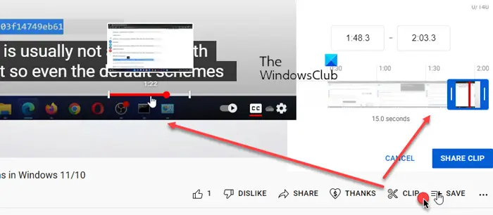 clip part you YouTube video and share its URL