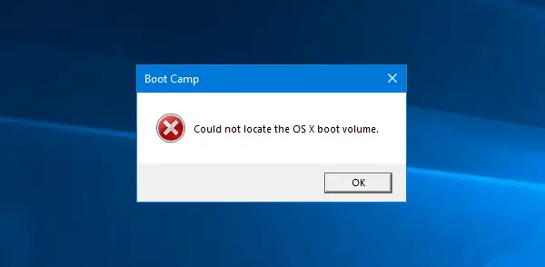 Boot Camp could not switch between Windows and Mac OS