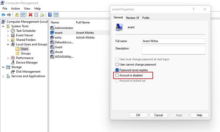 Disable User Account Computer Management