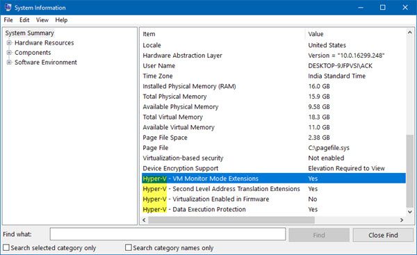 Find if your Windows 10 PC supports Hyper-V