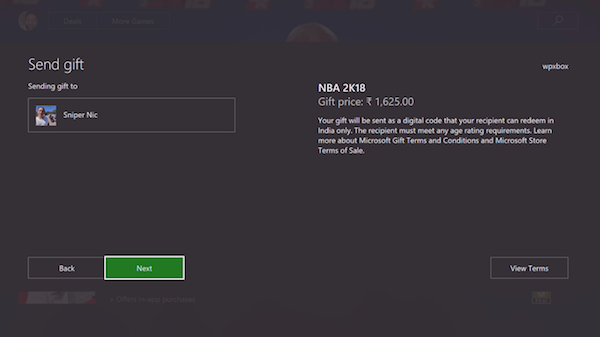 without revealing details of your payment method How to gift someone a digital game on Xbox One together with Windows 10