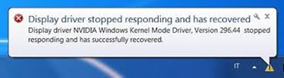 NVIDIA Kernal Mode Driver has stopped responding
