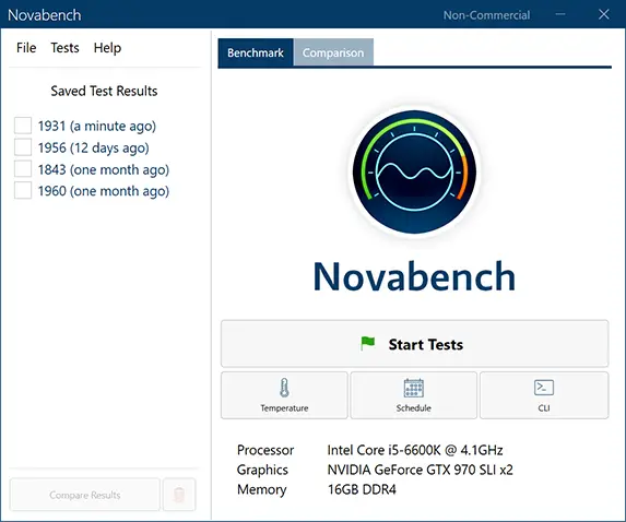 Novabench Benchmarking Software