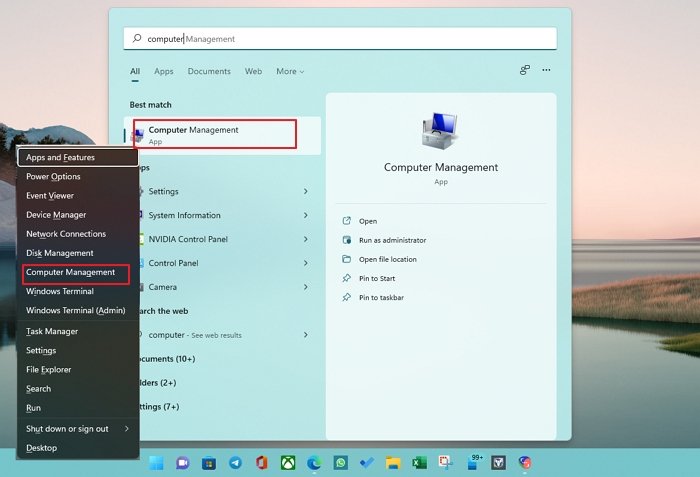 Open Computer Management Windows