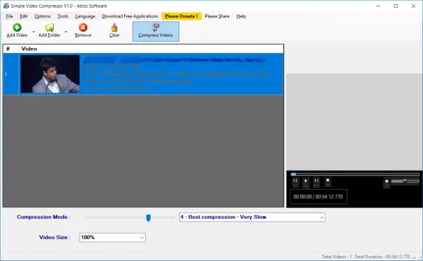 Simple Video Compressor