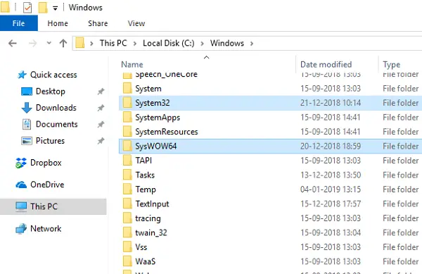 Difference between System32 and SysWOW64