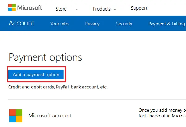 Troubleshoot Microsoft Account payment issues and problems