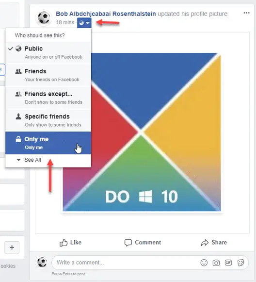 How to make cover photo in facebook private