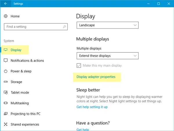 How to change monitor refresh rate in Windows 10