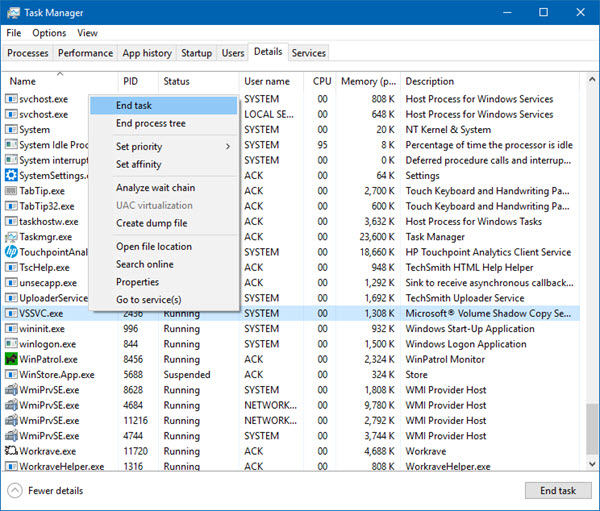 If yous break that without making whatever changes What is vssvc.exe? Fix vssvc.exe high disk usage issue