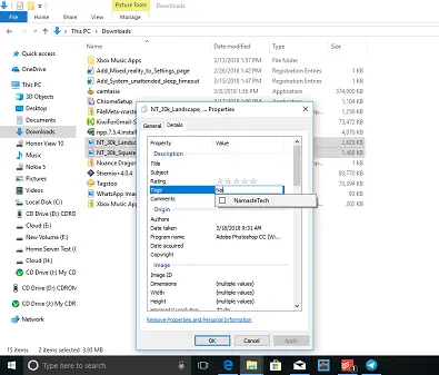 How to TAG files in Windows 10