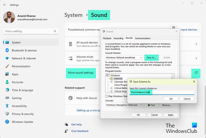 How to disable or change Sounds in Windows