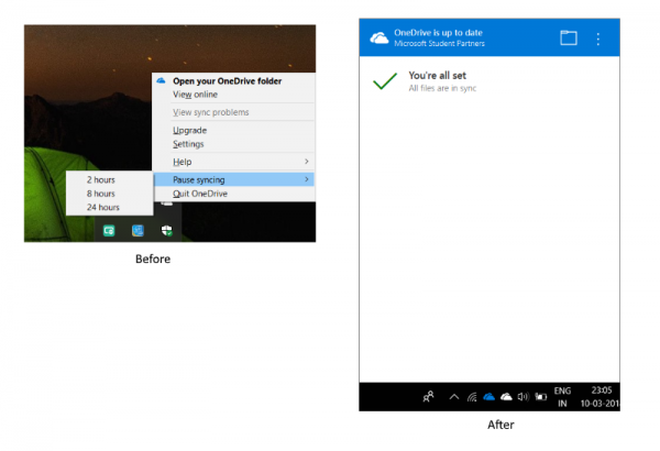 OneDrive Activity Center