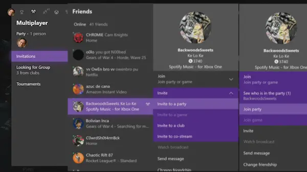 Party Chat on Xbox One