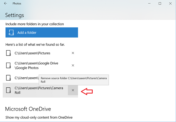 display all the images located inward dissimilar folders on a PC Show or Hide OneDrive Images as well as Images from Private folder inward Photos App