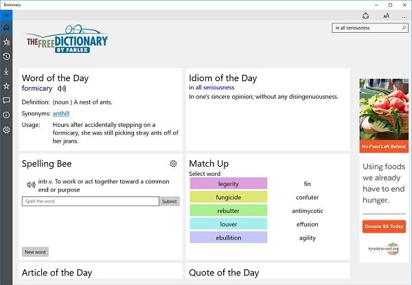 Top 5 costless Dictionary in addition to Thesaurus apps for Windows 10 The Dictionary in addition to the Thesaurus assist uncovering the almost appropriate discussion for a context Top 5 costless Dictionary in addition to Thesaurus apps for Windows 10