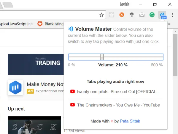 Volume Master for Chrome browser