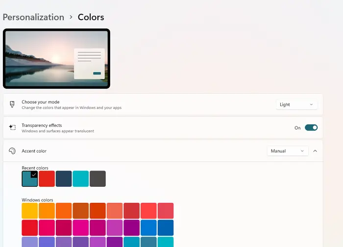 Windows Customization Colors