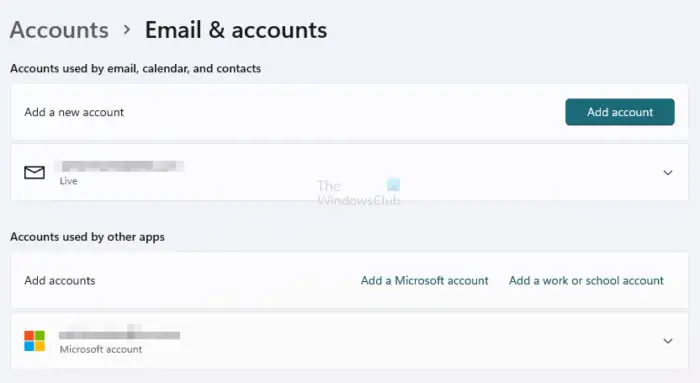 Windows Email and Accounts