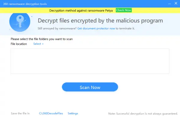 360 Ransomware Decryption Tool