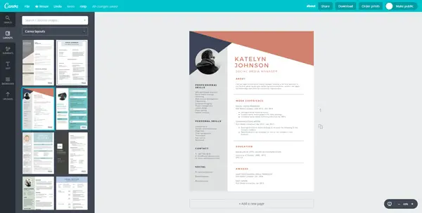 Online tools to create professional Resume or CV