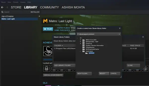 How to move Single or Multiple Steam Games to another Drive or Folder in Windows 11/10