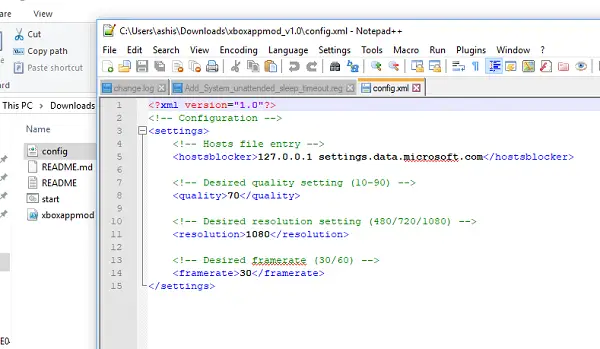Edit Config File of Xbox Mod