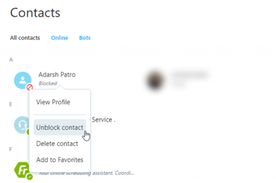 How to Block or Unblock someone on Skype - 20