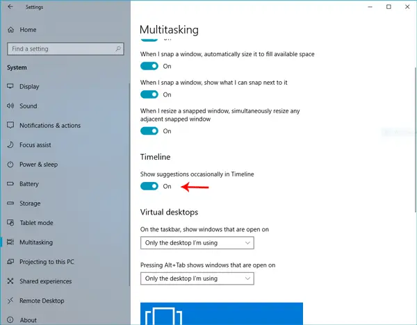 How to hide Suggestions in Timeline in Windows 10 - 26