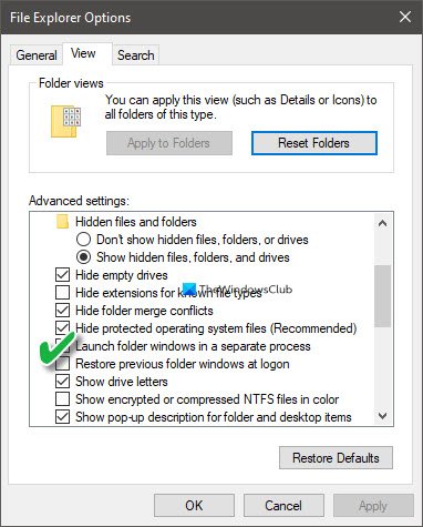 Launch folder windows in a separate process