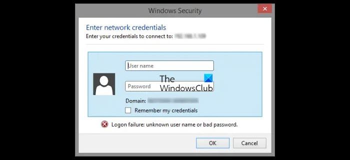 Logon Failure, Unknown username or bad password