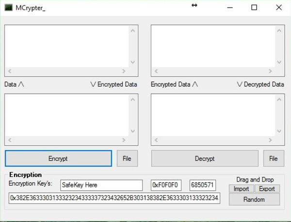 MCrypter can encrypt Text files & Passwords