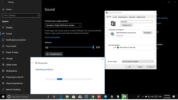 Sound Settings Choose Output Device Troubleshoot